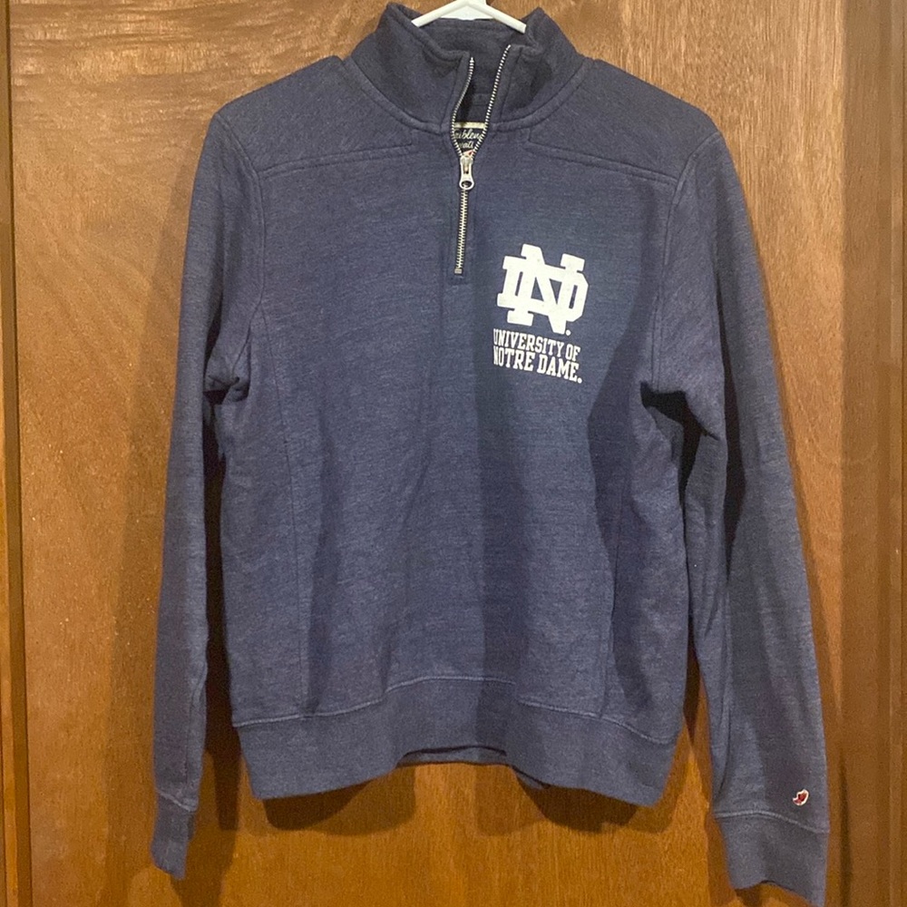 Women’s Notre Dame partial zip sweatshirt. Long sleeve.